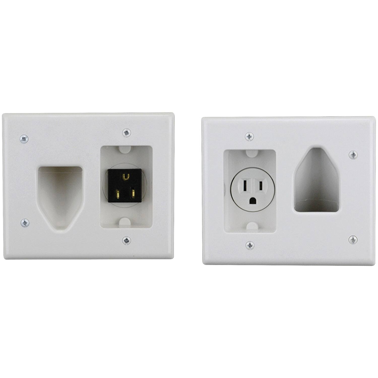 Angle. DataComm Electronics - Datacomm Electronics 50-3323-wh-kit Flat Panel Tv Cable Organizer Kit With Power Solution - White.