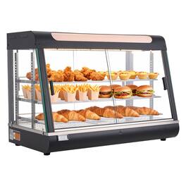 VEVOR - 3-Tier Commercial Food Warmer Display, 1400W Food Display Warmer with LED Light, Top Storage and Adjustable Shelves - Black
