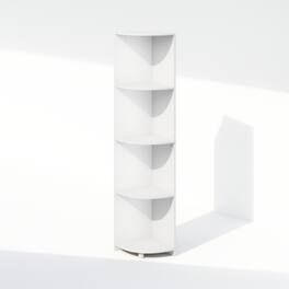 Furinno - Basic 4-Tier Corner Multipurpose Standing Shelf - White