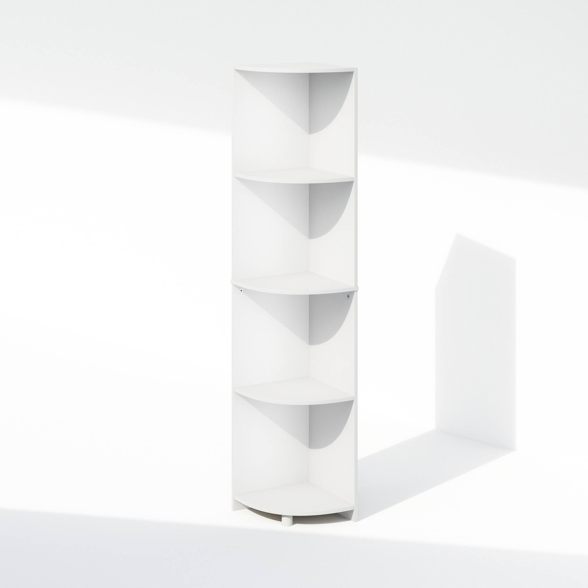 Furinno - Basic 4-Tier Corner Multipurpose Standing Shelf - White