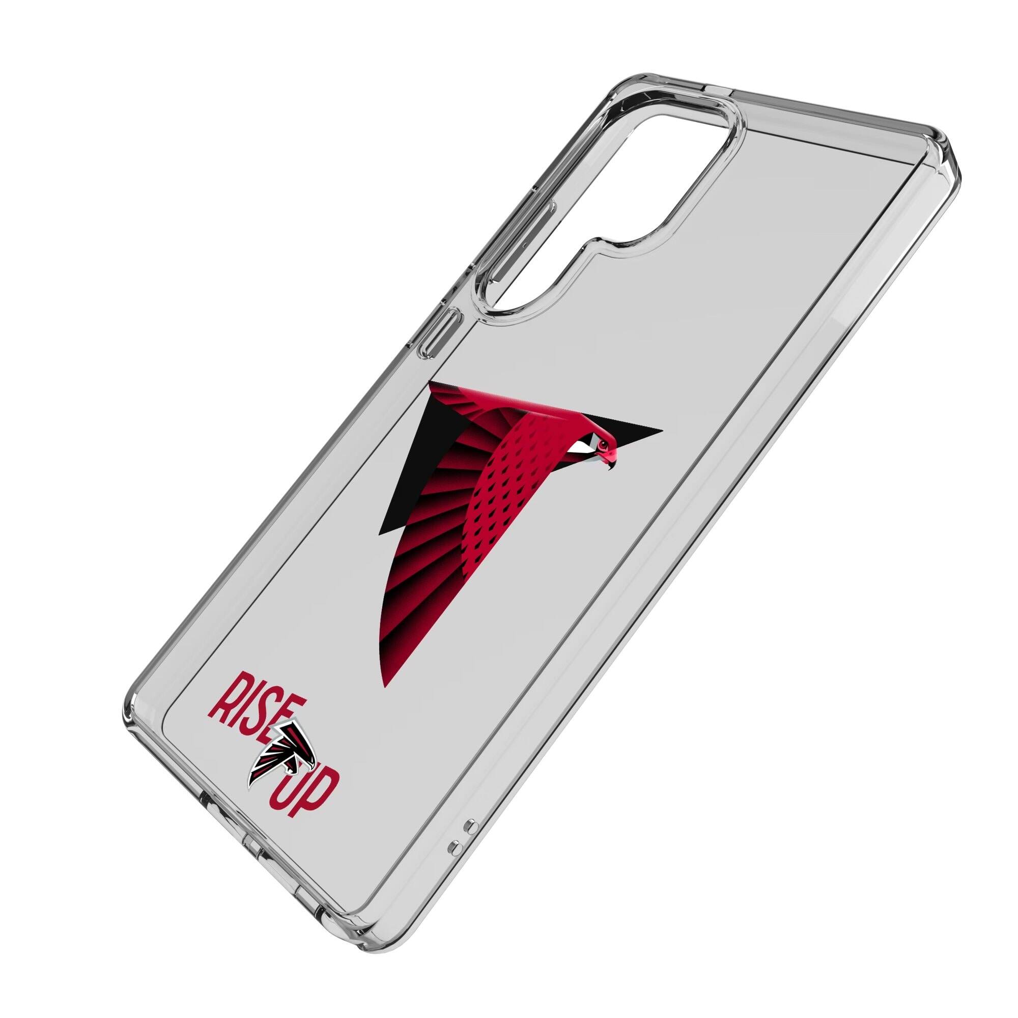 Alt View 1. Keyscaper - Atlanta Falcons Galaxy Clear Case - S24 - Multicolor.