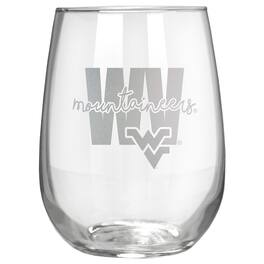 Great American Products - West Virginia Mountaineers Etched 17oz. City Stemless Wine Glass - Multicolor
