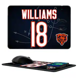 Keyscaper - Caleb Williams Chicago Bears Wireless Charger and Mouse Pad - Black