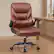 Left. Brick Attic - Leather Office Chair 400LBS Wide Seat Ergonomic Desk Chair Adjustable Task Chair Lumbar Back 5 Year Warranty Brown - Brown.