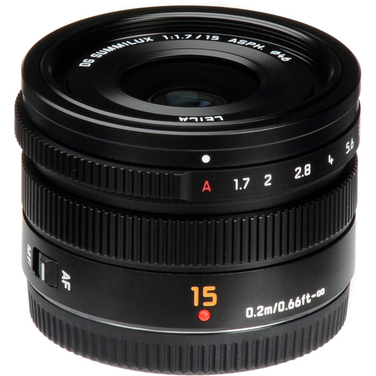 1.1.7/15 SUMMILUX ASPH. DG 246 LEICA A 1.7 2 2.8 5.6 4 MF I AF 15 0.2m/0.66ft-∞