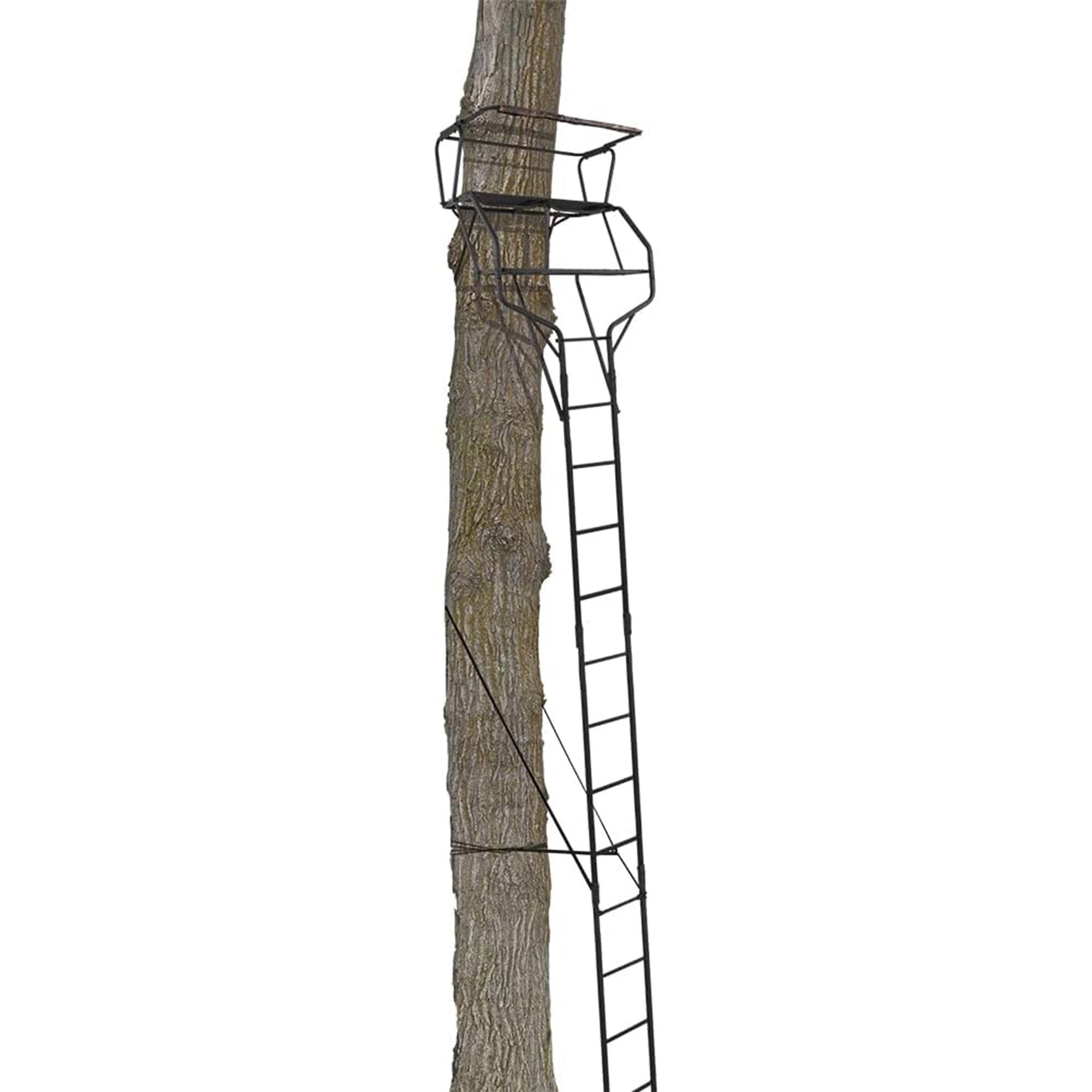 Alt View 7. Big Game Treestands - Big Game Guardian XLT 18 Foot 2 Person Deer Hunting Ladder Climbing Tree Stand - Camo/Black.
