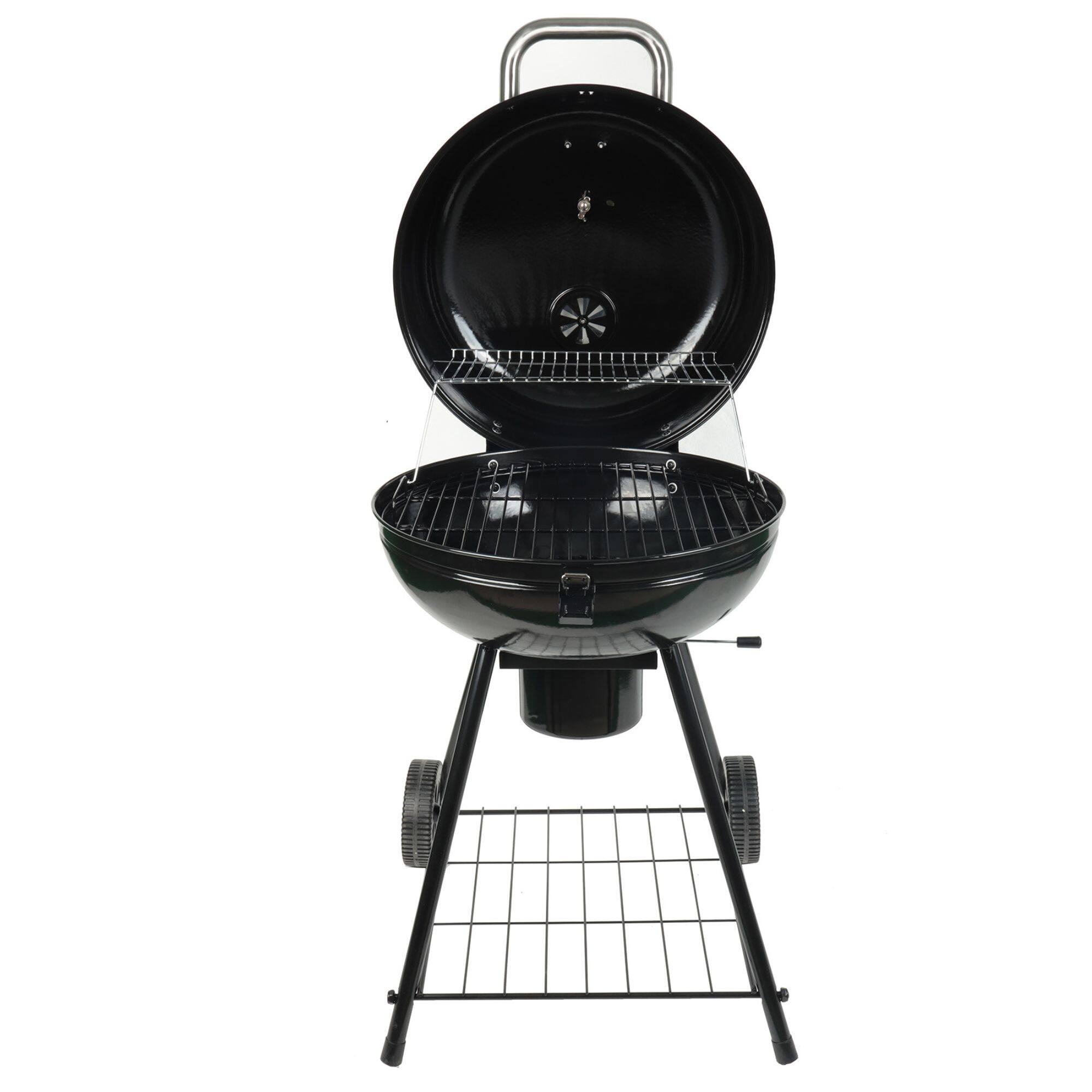 Alt View 4. Grill Boss - Grill Boss 22" Kettle Charcoal Grill, Porcelain Lid, Large Cooking Area, Black - Black.