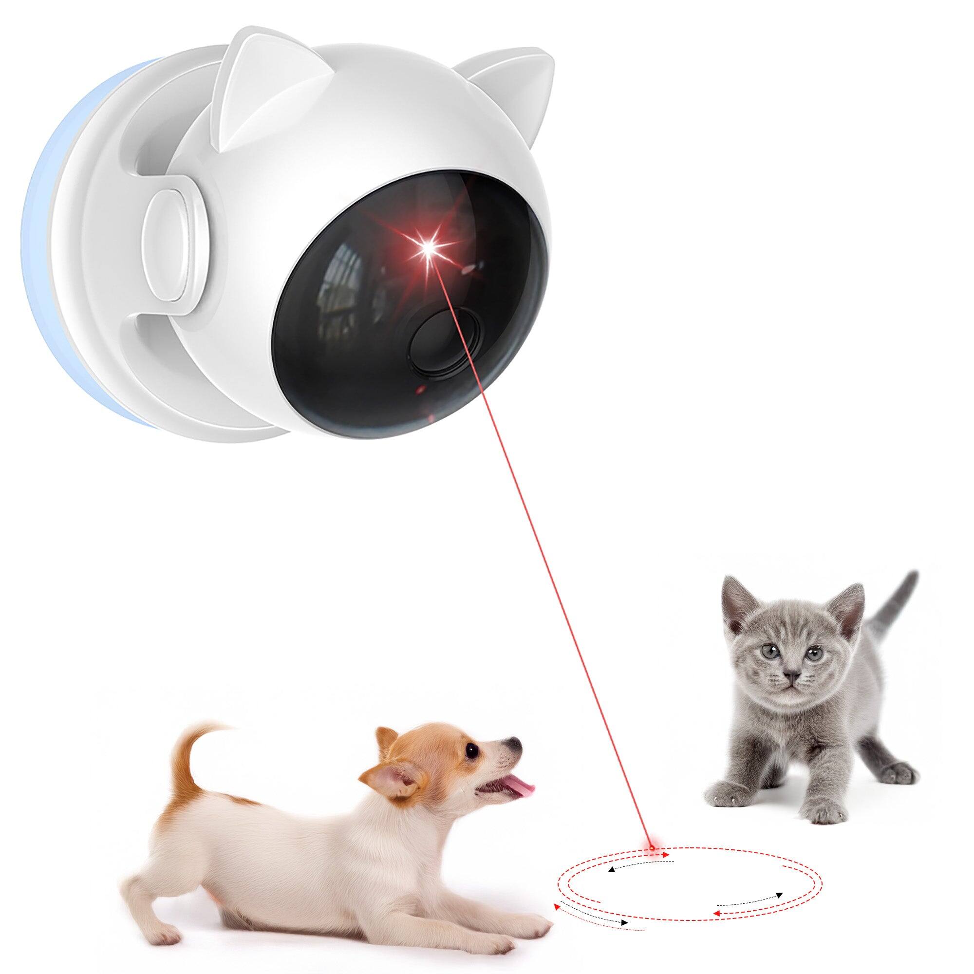 Front. PawsPik - PawsPik Suction Cup Cat Laser Toy, White - white.