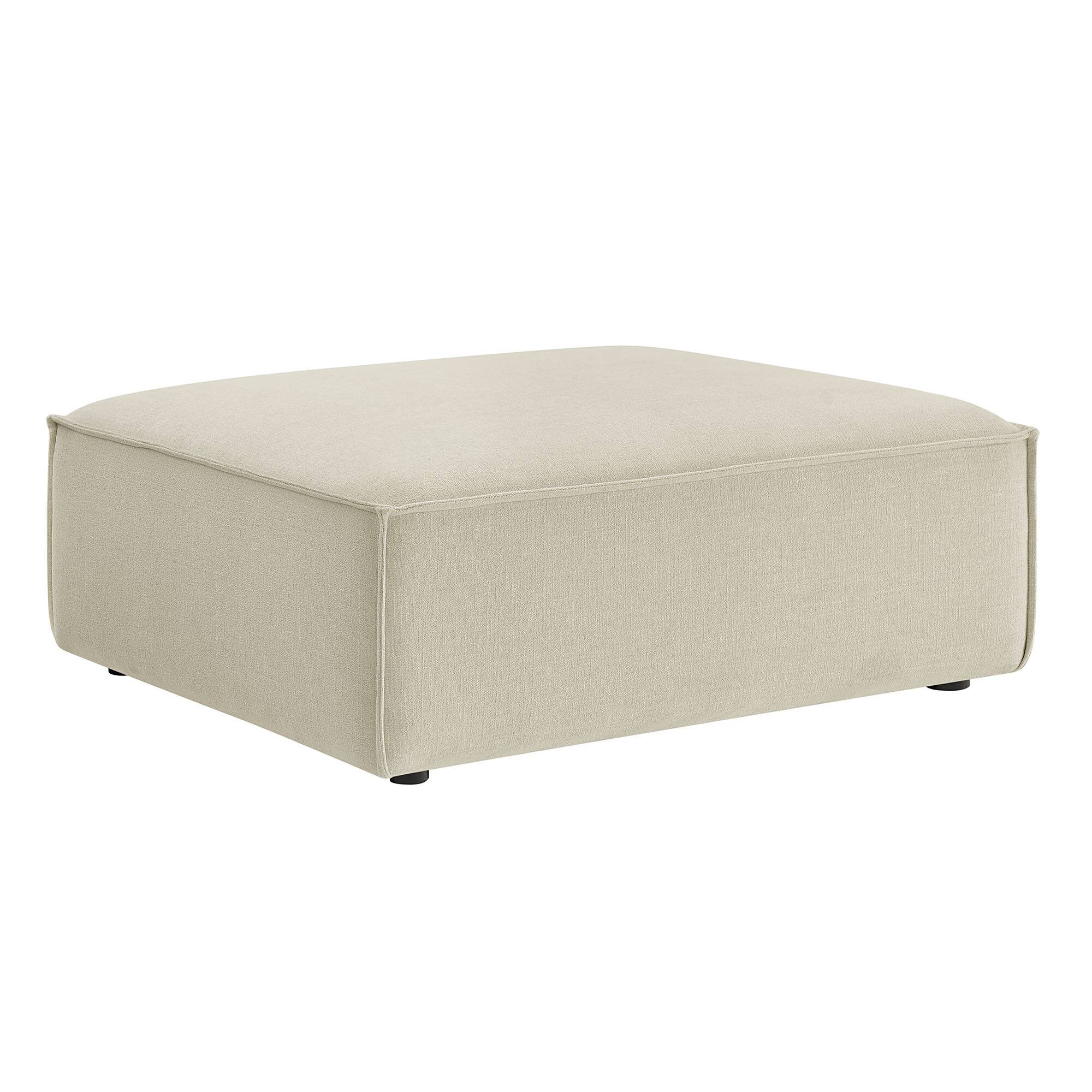 Angle. Modway - Restore Performance Fabric Upholstered Modular Ottoman by Modway - Ecru.