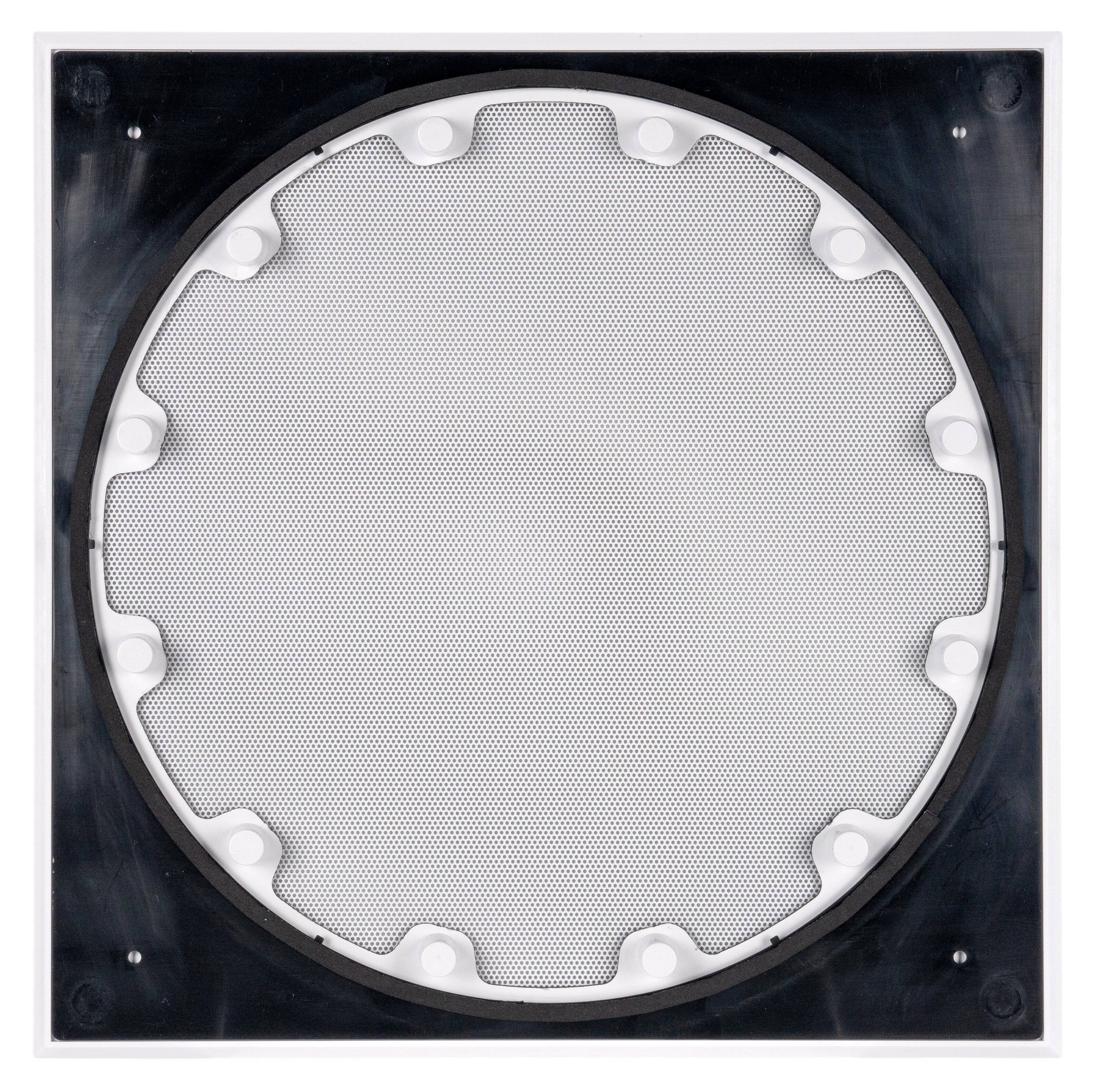 Angle. Sonance - XPC-10WSQ-T - Visual Experience Extreme 10" Woofer X-Large Micro-Trim Square Adapter with Grille (Each) - Paintable White.