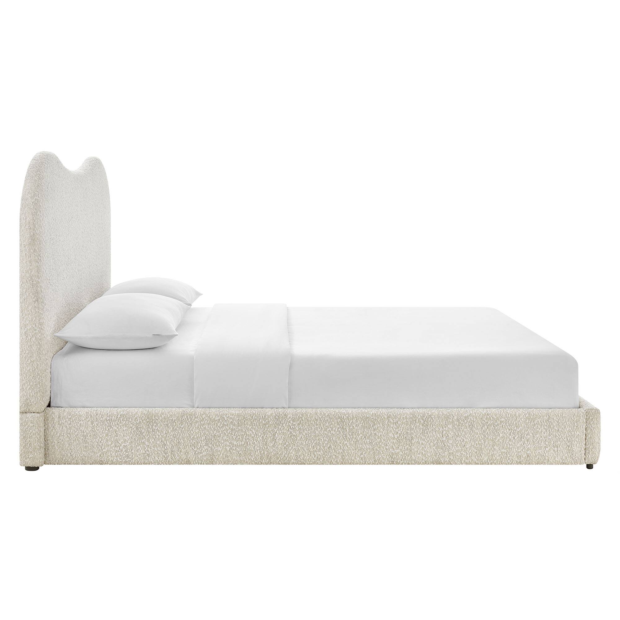 Alt View 4. Modway - Seluna Boucle Queen Platform Bed by Modway - Pearl.