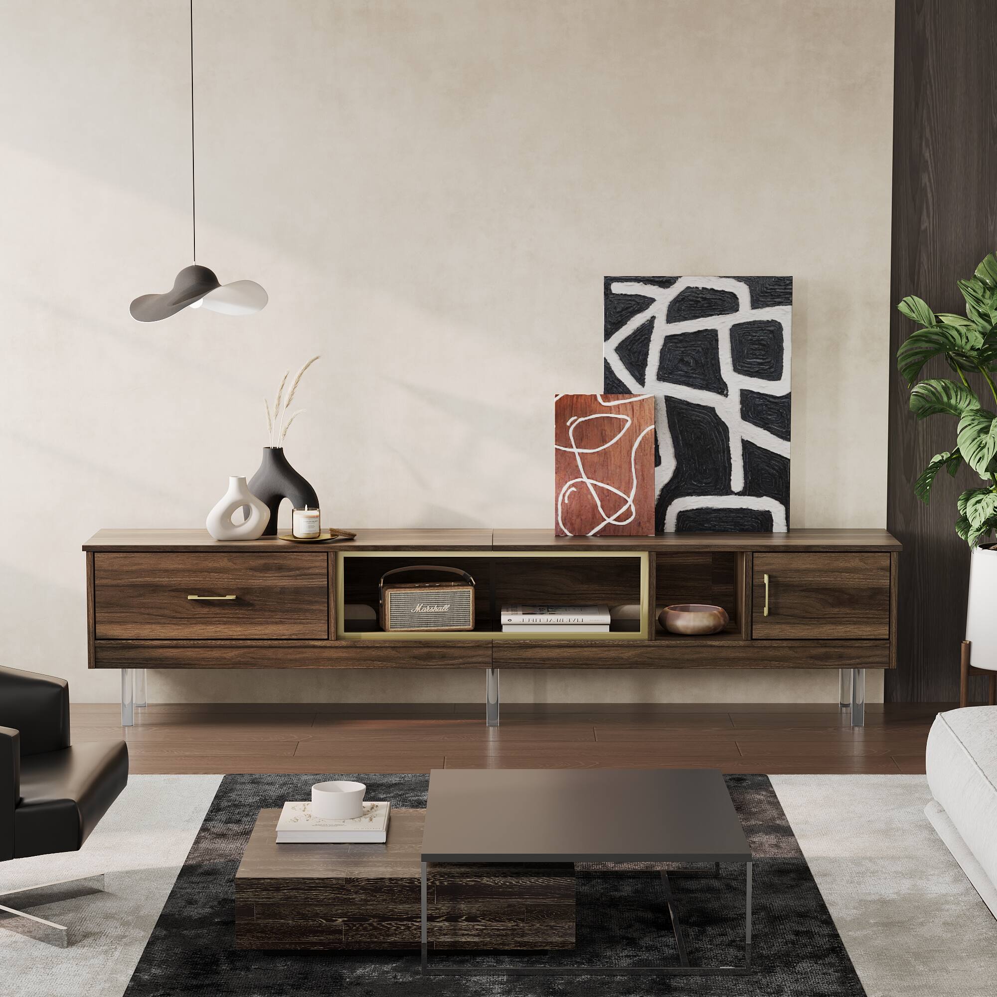 Bestier 80 inch LED Entertainment Center for TVs Up to 85