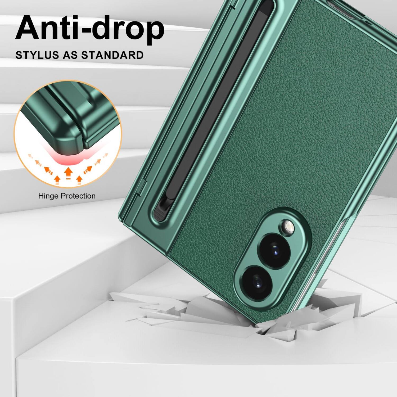 Anti-drop  
STYLUS AS STANDARD  
Hinge Protection