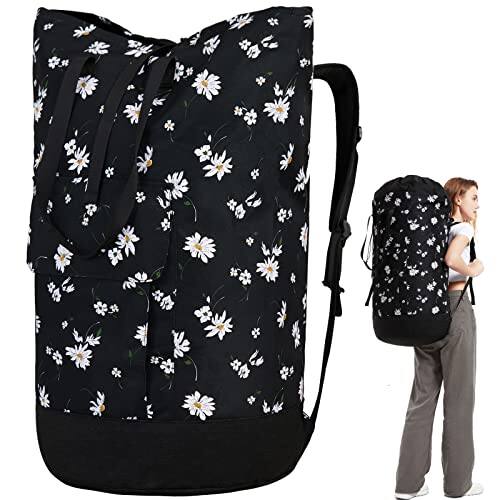 Pacoar Cade - Laundry Bag For College 115l Heavy Duty Backpack With Shoulder Straps Large Dirty Clothes Dorm Apartment And - Flowers