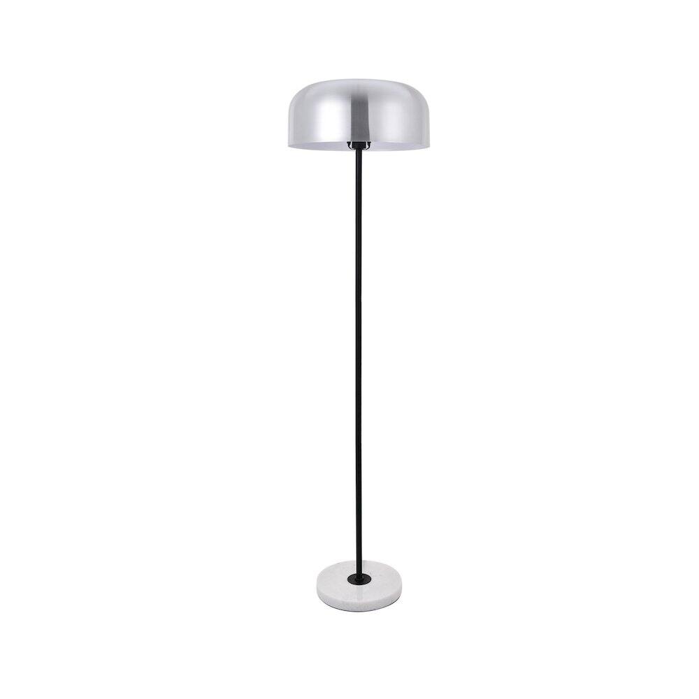 Alt View 7. Living District - Exemplar 1 Light Brushed Nickel Floor Lamp - Brushed Nickel And Black And White.