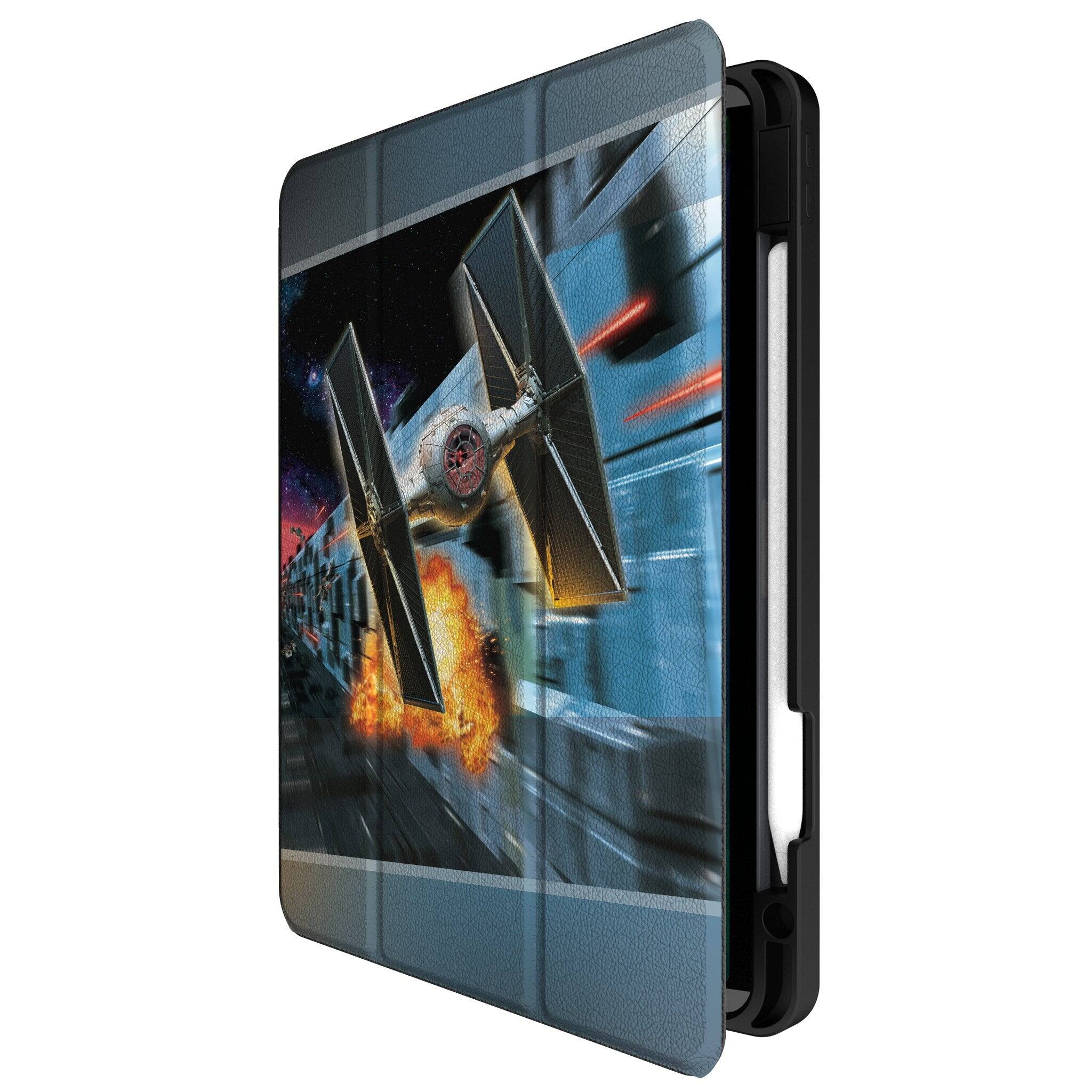 Angle. Keyscaper - Star Wars: A New Hope Portrait Tablet Case - Apple iPad (10th Gen) - TIE Fighter.