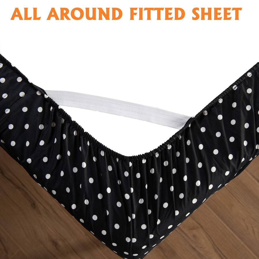 Dapper Styles Luxury Soft Bed Sheets Polkadot Pattern 1500 Hotel ...