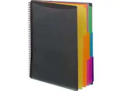 Front. Smead - Poly Project Letter Size Solid Cover Presentation Book - Gray with Bright Colors.