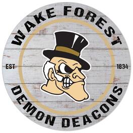 Jardine - Wake Forest Demon Deacons 20'' x 20'' Indoor/Outdoor Weathered Circle Sign - White