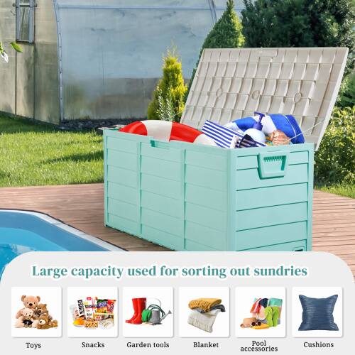 Large capacity used for sorting out sundries  
- Toys  
- Snacks  
- Garden tools  
- Blanket  
- Pool accessories  
- Cushions