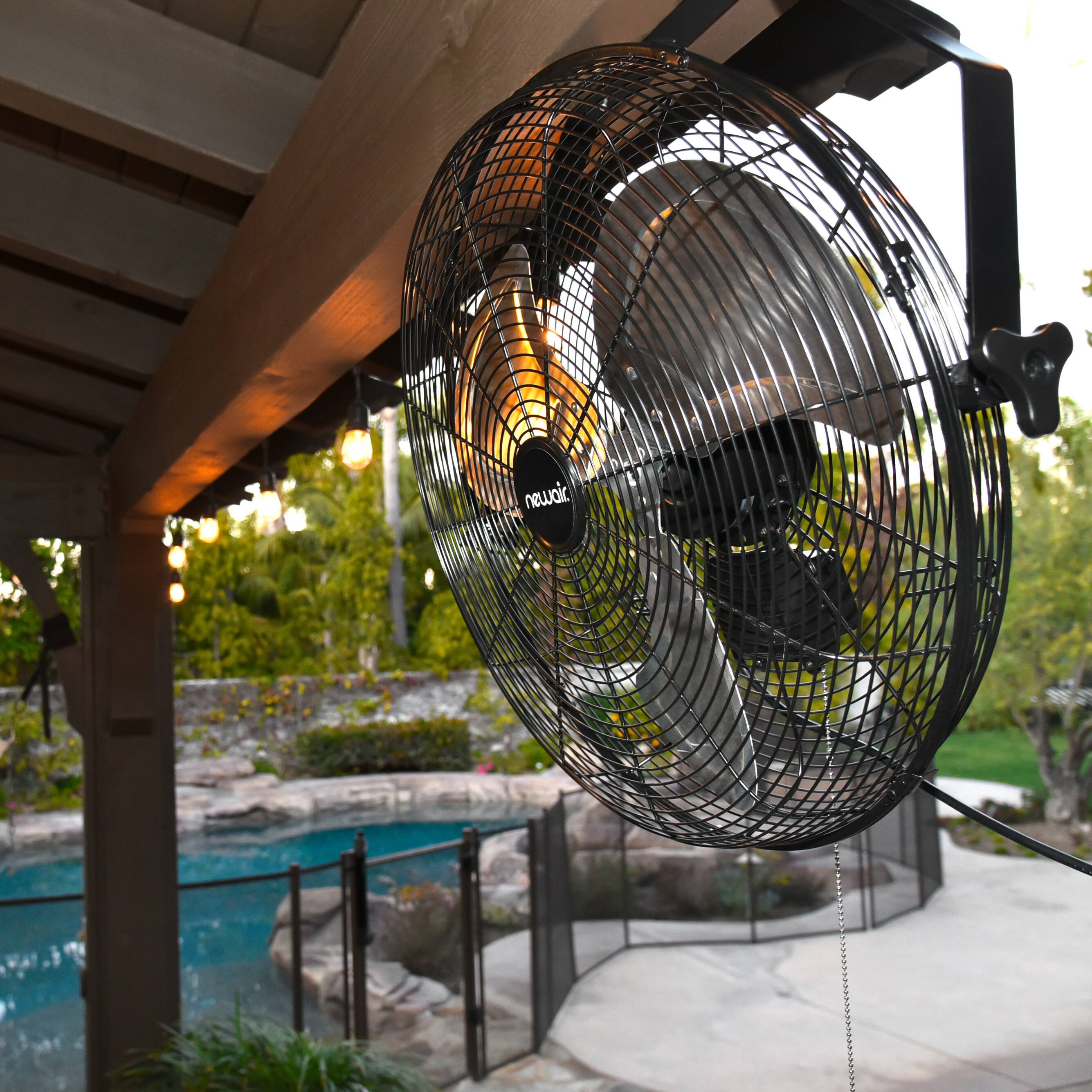Alt View 6. NewAir - 18" - 20" Outdoor-Rated Fan - Floor or Wall Mounted - Black.