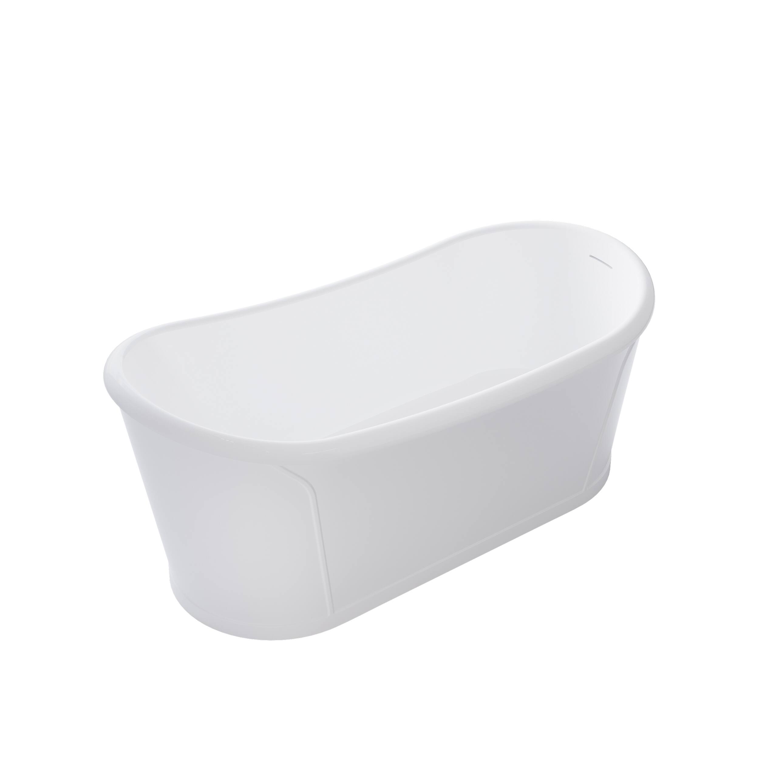 Alt View 8. WELLFOR - Luxor 66 in. x 30 in. Acrylic Oval Freestanding Soaking Bathtub with Drain and Overflow - White.