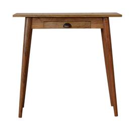 Artisan Furniture - Solid Wood Mini Nordic Style Writing Desk, 1 Drawer - Brown