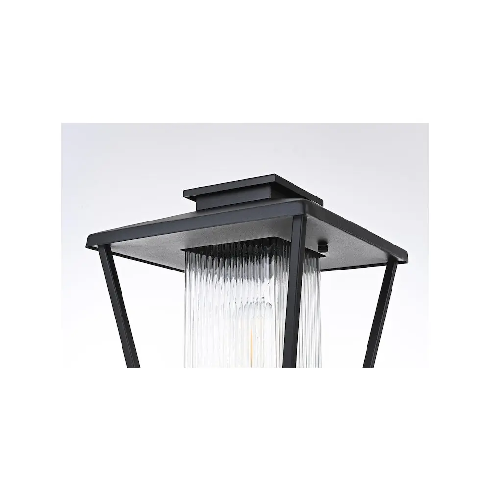 Back. Elegant Lighting - Gaul 7 inch Outdoor Pendant in Black - Black.
