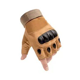 JupiterGear - Tactical Military Fingerless Airsoft Gloves for Outdoor Sports, Paintball, and Motorcycling - Tan