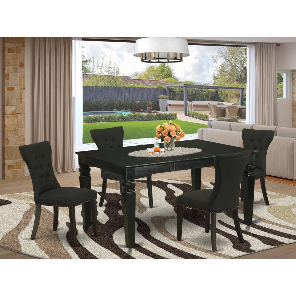 Back. East West Furniture - Dining Room Set Black - Brown.