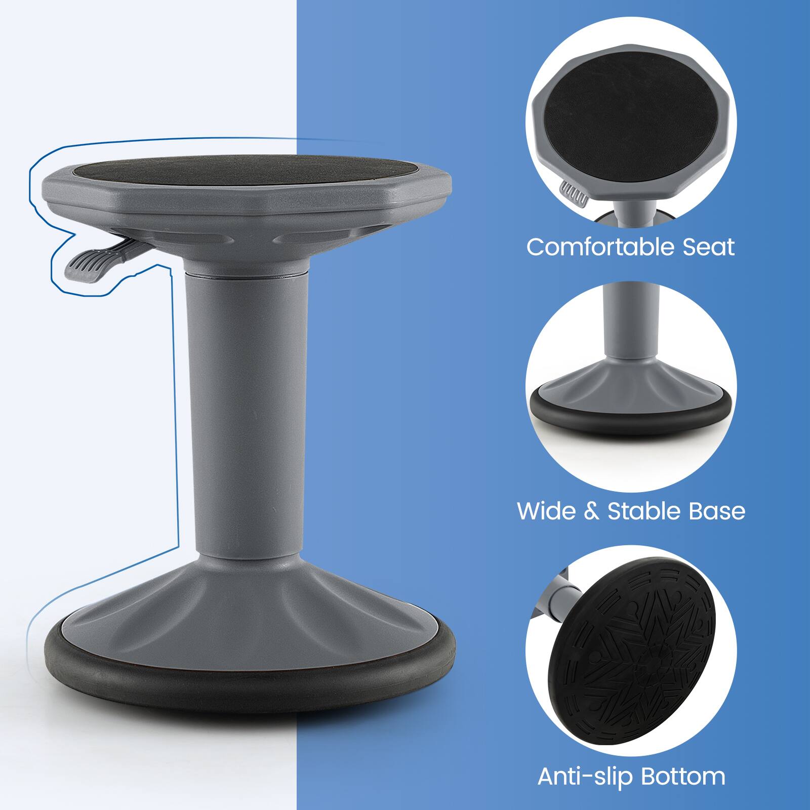 ULUNU Comfortable Seat  
Wide & Stable Base  
Anti-slip Bottom