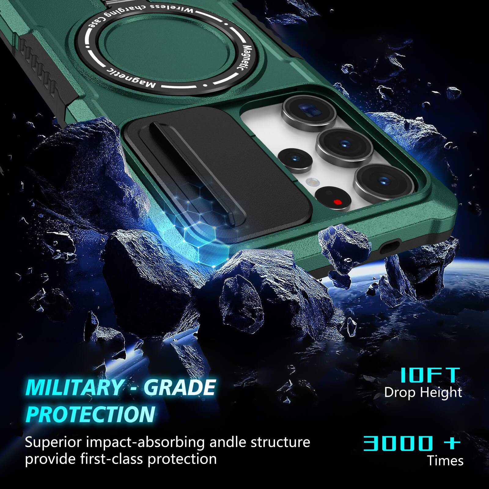 Charging Wireless Case Magnetic

MILITARY - GRADE PROTECTION
Superior impact-absorbing andle structure provide first-class protection

10FT Drop Height
3000+ Times