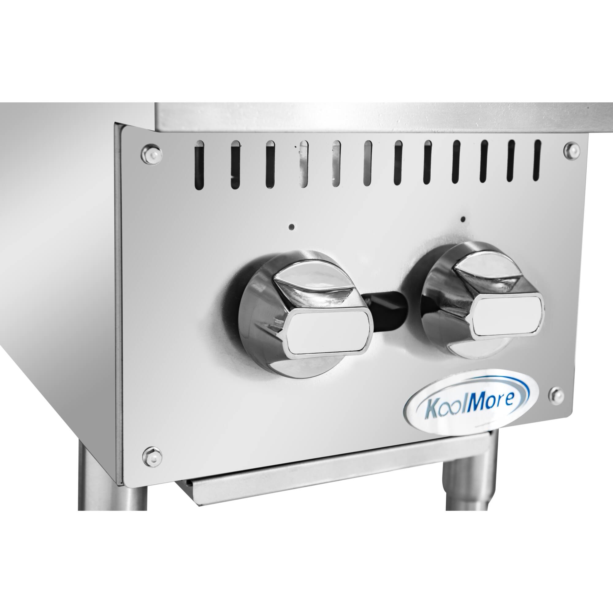 Alt View 5. Koolmore - 12 in. Two-Burner Commercial Step Up Range, 52000 BTU in Stainless-Steel (KM-CRSU-12) - Silver.