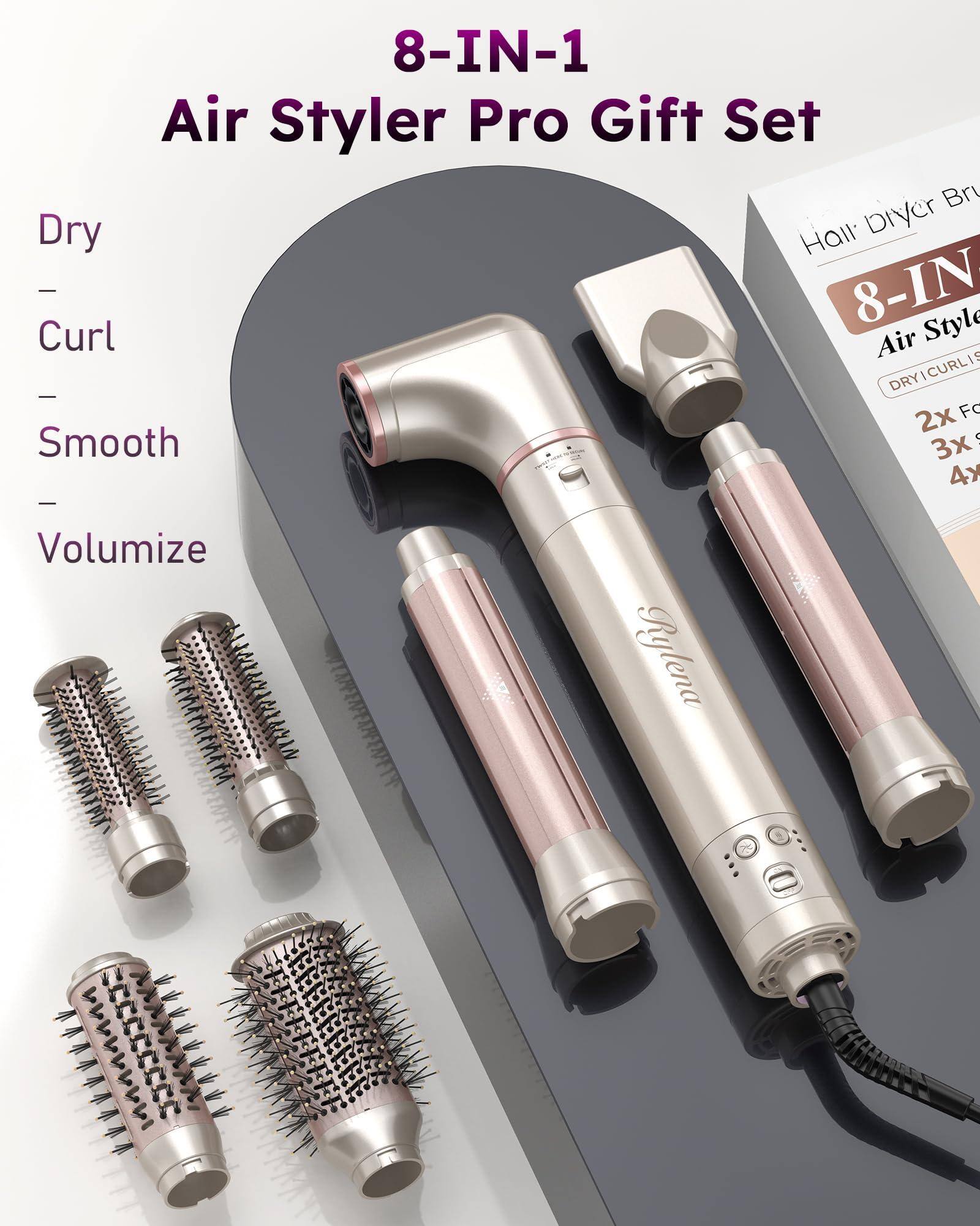 8-IN-1 Air Styler Pro Gift Set

- Dry
- Curl
- Smooth
- Volumize

Hair Dryer Brush

8-IN Air Styler

- DRYICURL
- 2x Fo
- 3x
- 4x

Rylena