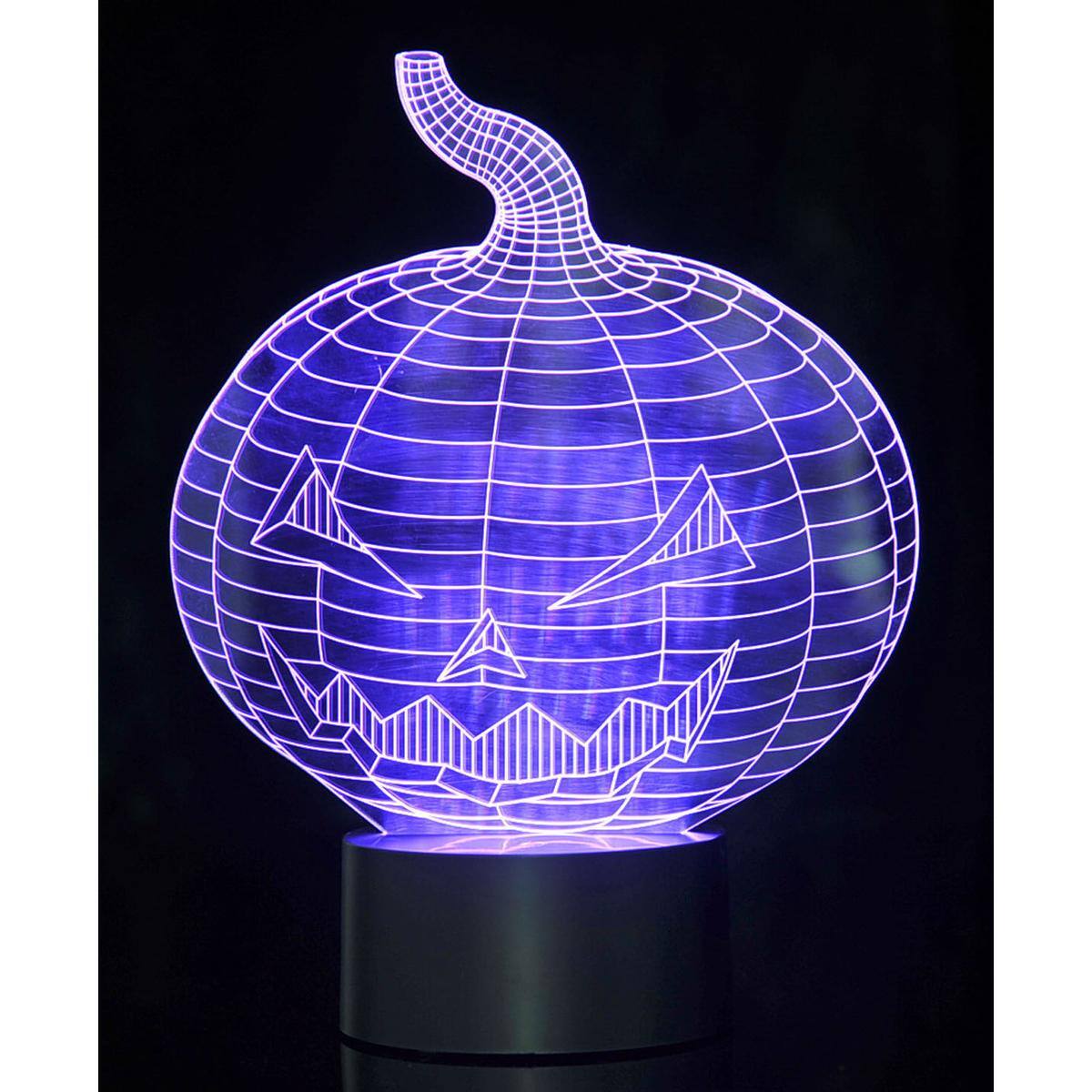 Alt View 4. JuzToys - 3D Pumpkin Laser Cut Precision LED Lights - Black.