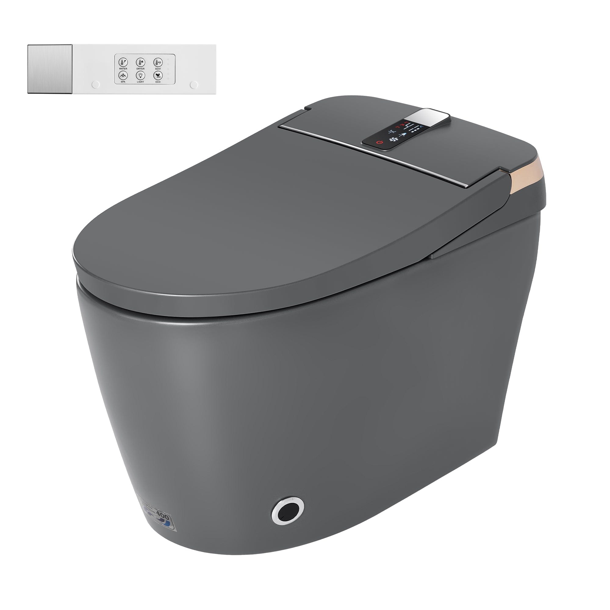 Boyel Living - Smart Toilet Ceramic Body Heated Seat Multi Wash Auto Flush with Remote - Gray price history on PriceWatchPro