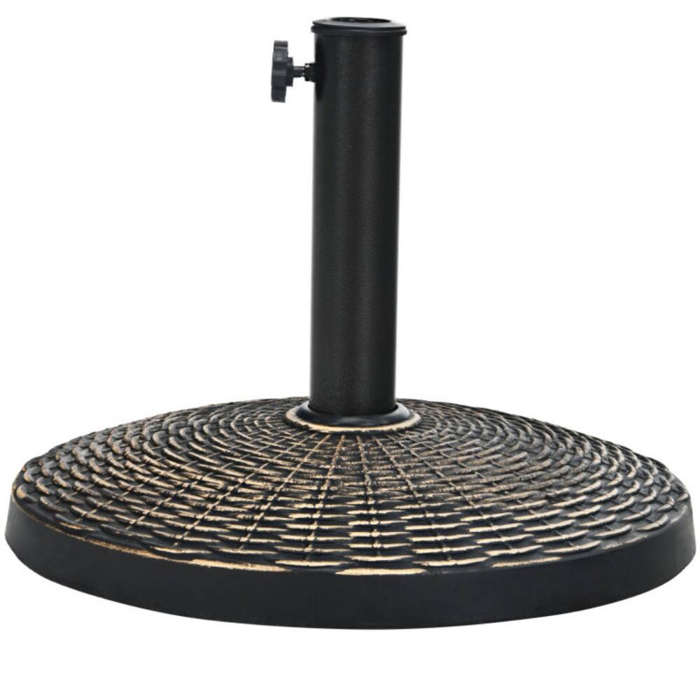Front. Mondawe - 22Lbs Patio Resin Umbrella Base with Wicker Style for Outdoor Use - Bronze.
