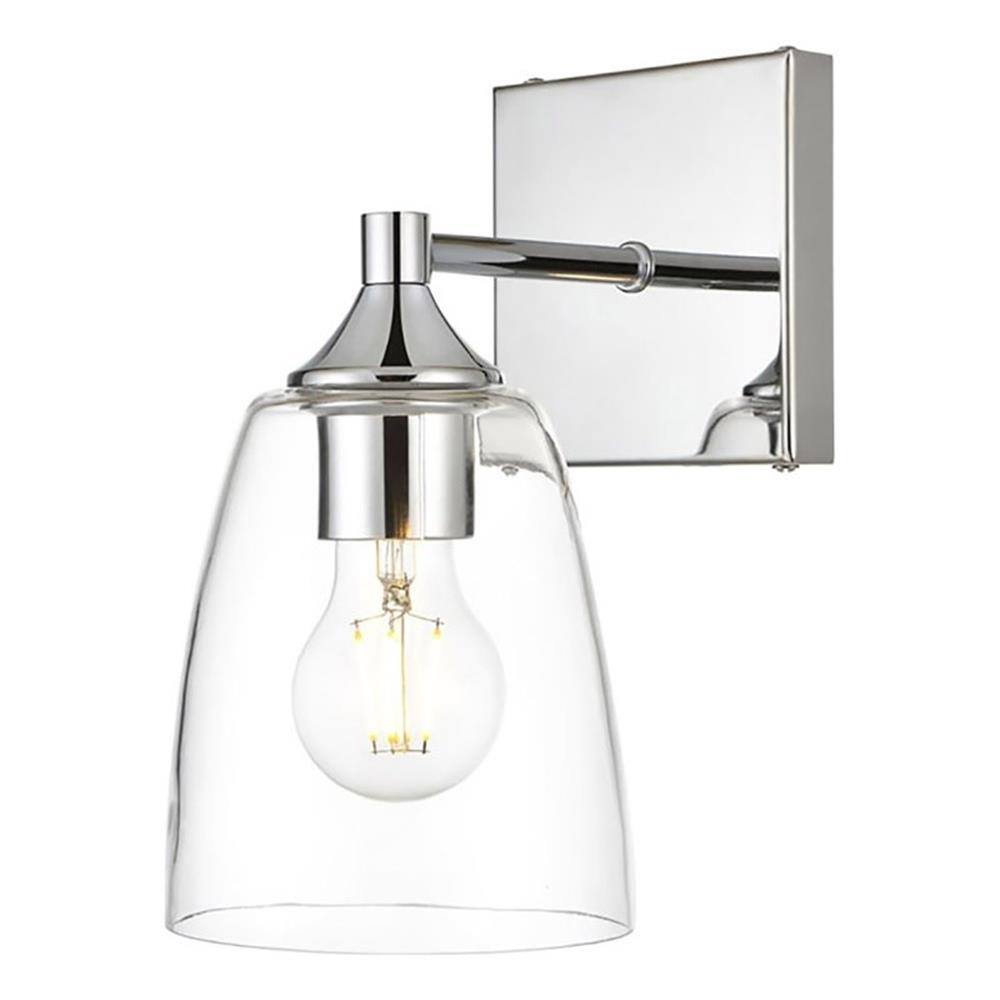 Front. Living District - Gianni 1-Light Iron & Glass Bath Sconce - Chrome.