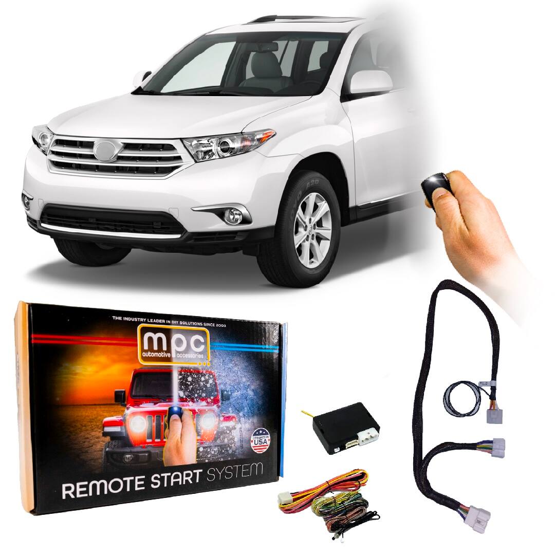 MPC - Remote Start Kit For 2010-2013 Toyota Highlander | T-Harness | 3X Lock to Start - Black