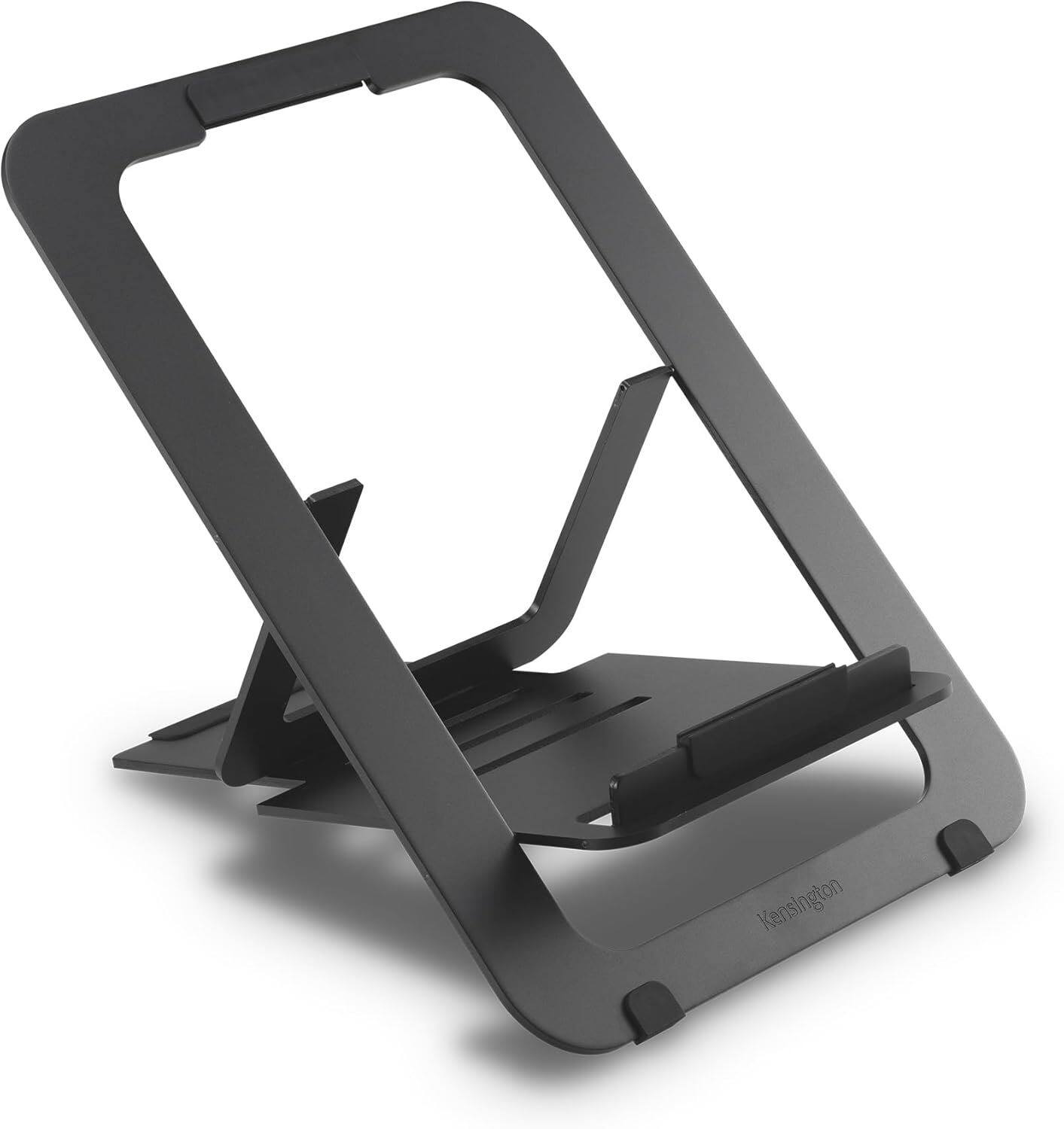 Front. Kensington - K50428WW EQ Adjustable Aluminum Laptop Stand Black, Height & Angle Adjustable, Portable Foldable Riser for 10″–17″ - Black.