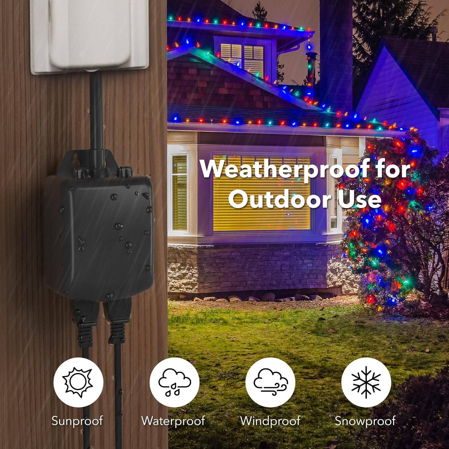 Weatherproof for Outdoor Use  
Sunproof  
Waterproof  
Windproof  
Snowproof