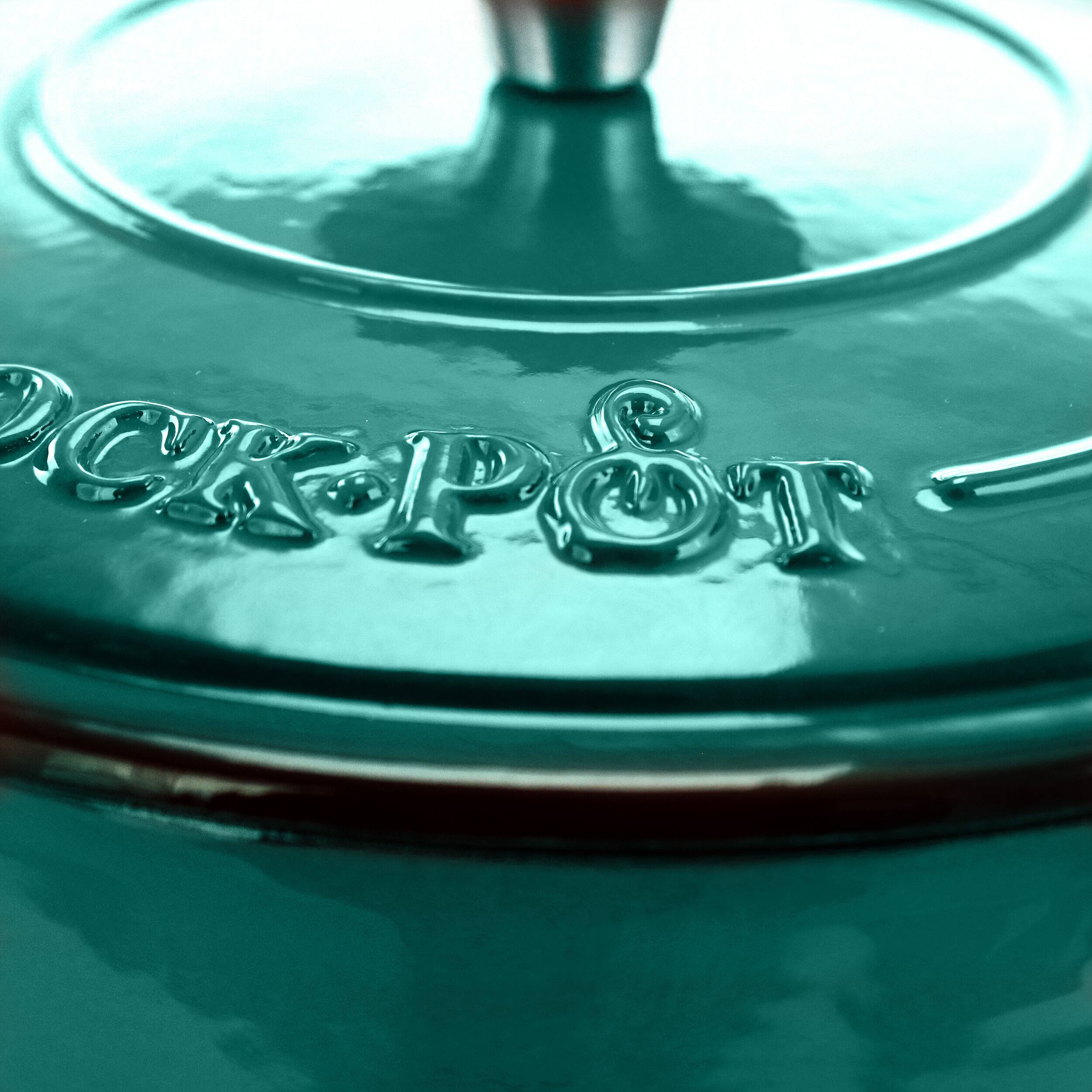 Alt View 3. Crock-Pot - Crock-pot Artisan 3 Quart Enameled Cast Iron Casserole with Lid in Gradient Teal - Gradient Teal.