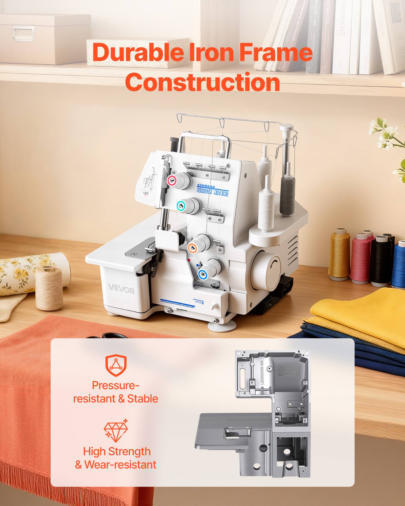 Durable Iron Frame Construction

VEVOR

Pressure-resistant & Stable

High Strength & Wear-resistant