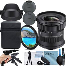 Sigma - 10-18mm f/2.8 DC DN Contemporary Lens for Sony E-Mount + UV Filter + ZeeTech Bundle - Black