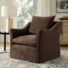 Somerset Slipcovered Linen Blend Armchair by Modway - Cocoa