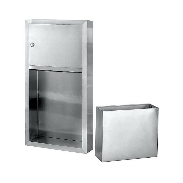 Alt View 1. Alpine Industries - Paper Towel Holder, 28" Stainless Steel, Surface-Mounted Paper Towel Dispenser with Trash Receptacle - Stainless Steel.