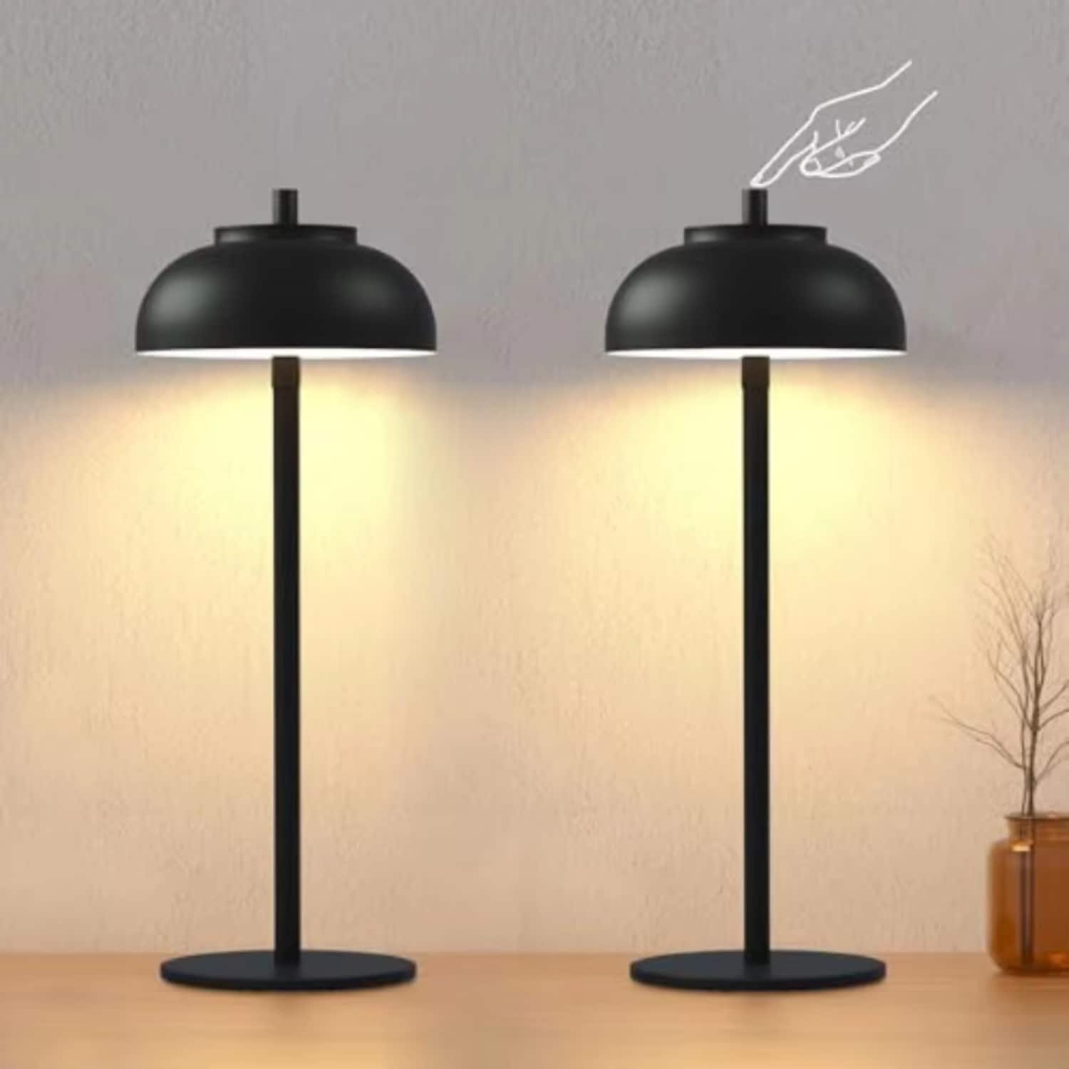 Photos - Desk Lamp Waterproof Luckbyte - Cordless Table Lamp IP65  5000mAh Rechargeable LED  with 3 Color Dimming & Touch Control - Bla 