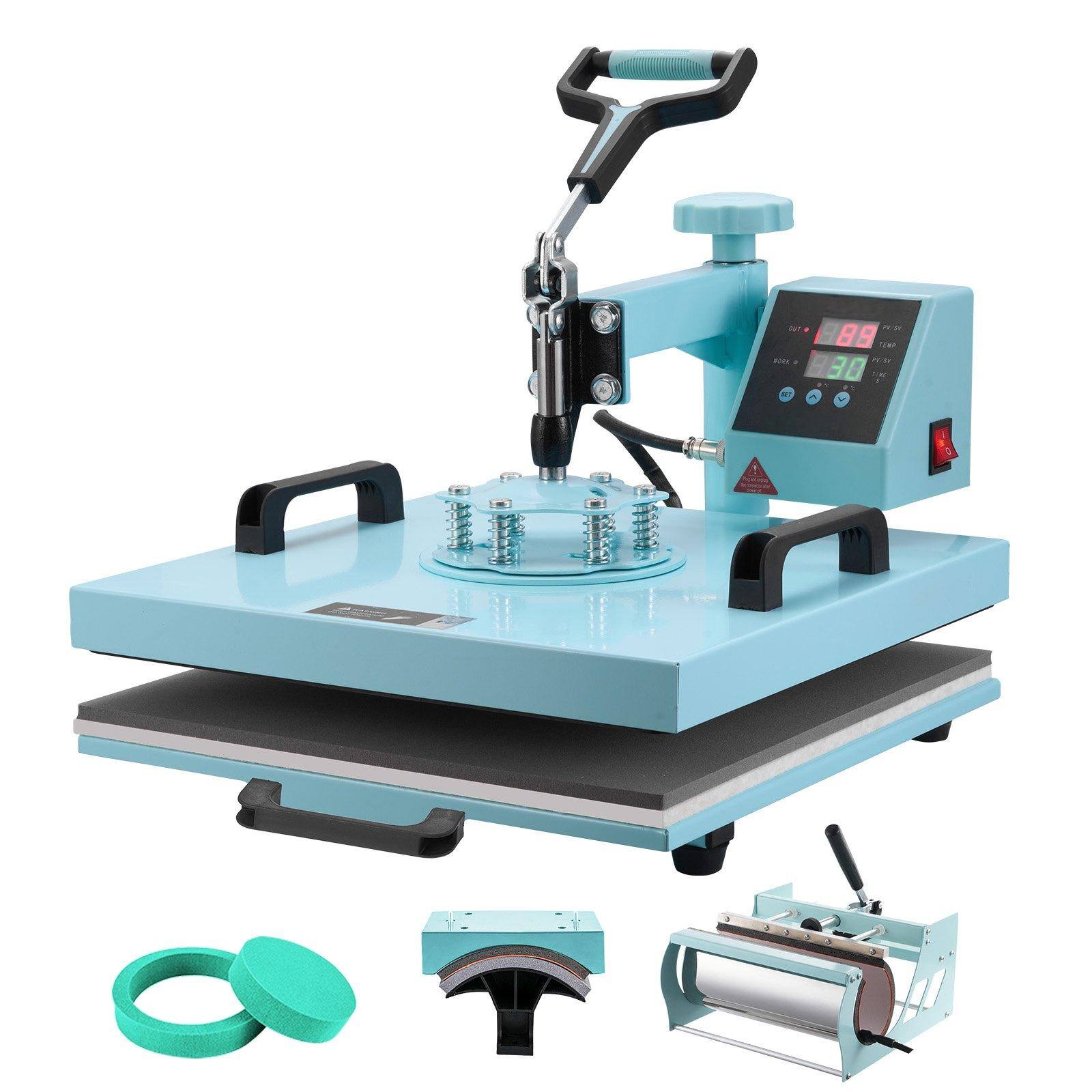 Alt View 8. Glintex - 15"x15" 5-in-1 Heat Press with 30oz Tumbler Press, 360° Swing-Away, Precise Digital Control for Shirts/Hats/Plates.