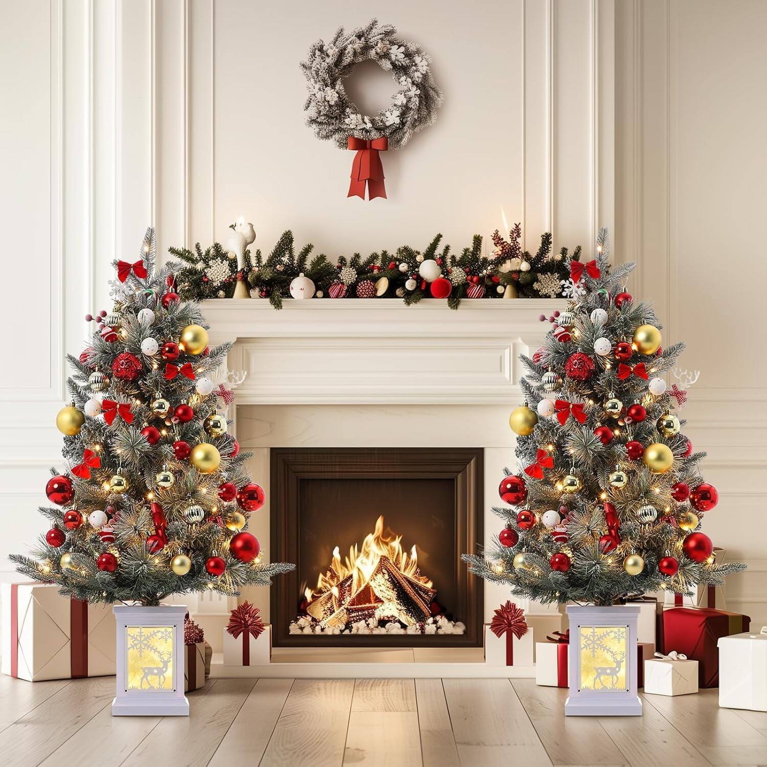 Alt View 4. Jojoka - 3 Ft Prelit Christmas Tree  Artificial Xmas Tree for Indoor Outdoor Christmas Decorations - Green 2pcs.