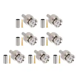 Unique Bargains - 10pcs BNC Male Crimp Connector, 3mm 50 Ohm PTFE Insulation for RG58/RG142/RG400/LMR195/3D-FB Coax Wireless Internet - Silver